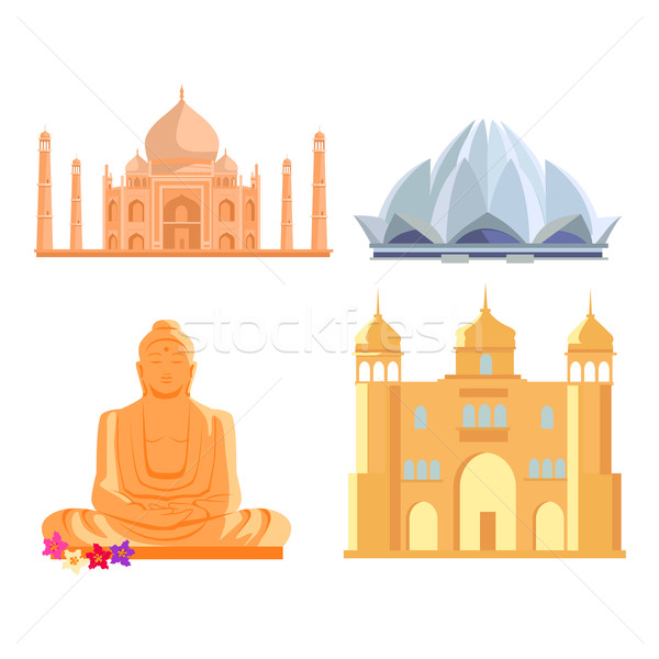 Indian architectural célèbre Lotus temple [[stock_photo]] © robuart