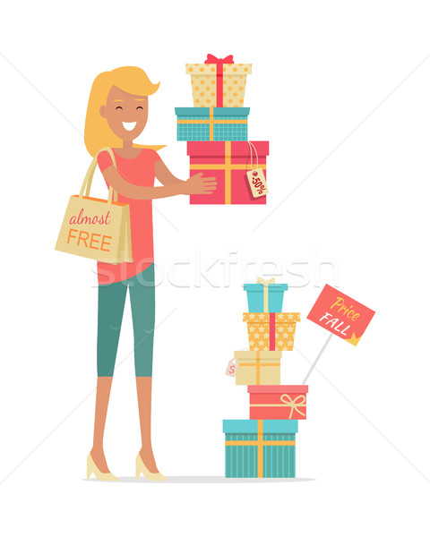 Achat cadeaux vente vecteur design femme souriante [[stock_photo]] © robuart