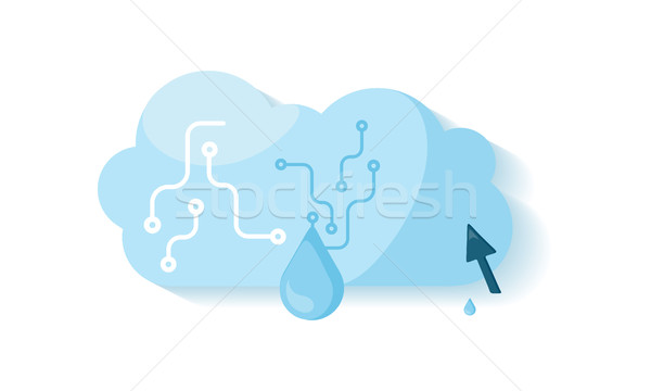 Stockfoto: Wolk · opslag · icon · globale · gegevens