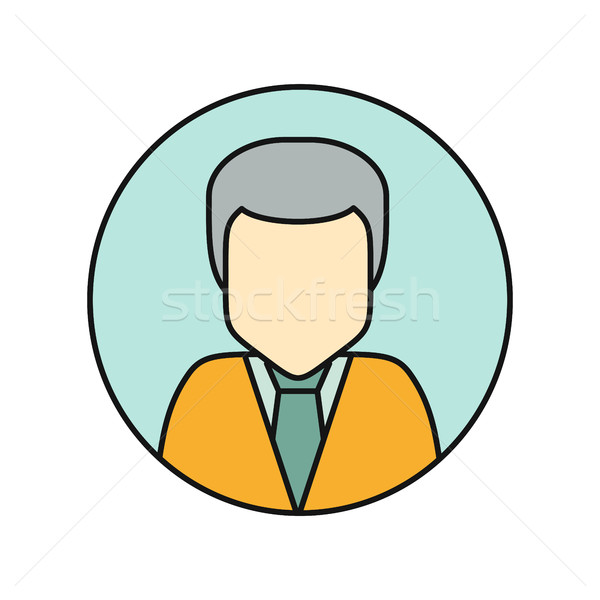 Fiatalember avatar ikon citromsárga póló közösségi hálózatok Stock fotó © robuart