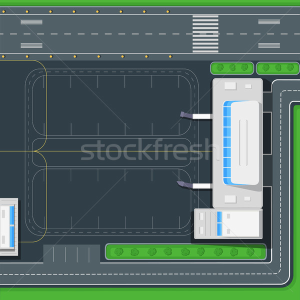 Airport Top View Vector Concept in Flat Design Stock photo © robuart