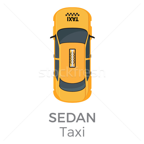 Taxi berlina top view vector icon icona Foto d'archivio © robuart