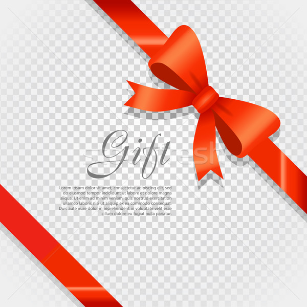 Gift Red Wide Ribbon. Bright Bow with Two Petals Stock photo © robuart