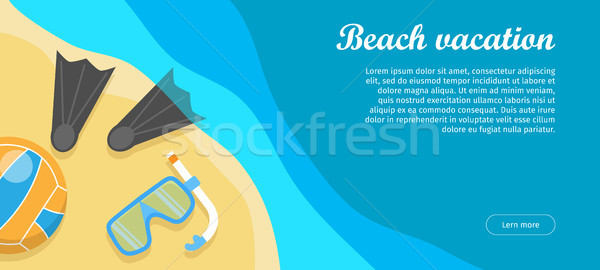 Beach Vacation Flat Design Vector Web Banner Stock photo © robuart