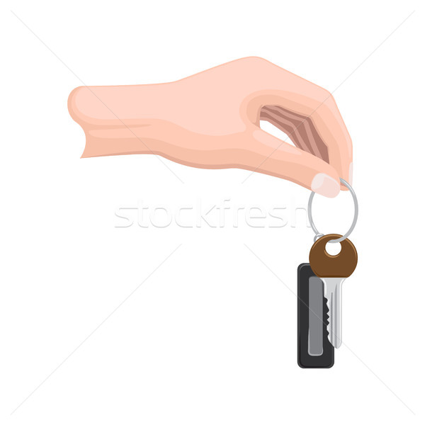 Keys on Keyring in Human Hand Flat Style Vector   Stock photo © robuart