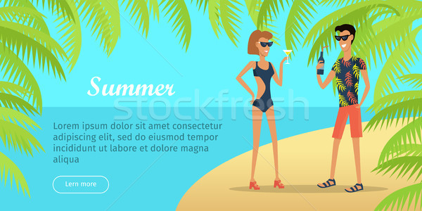 Summer Vacation Conceptual Flat Vector Web Banner  Stock photo © robuart