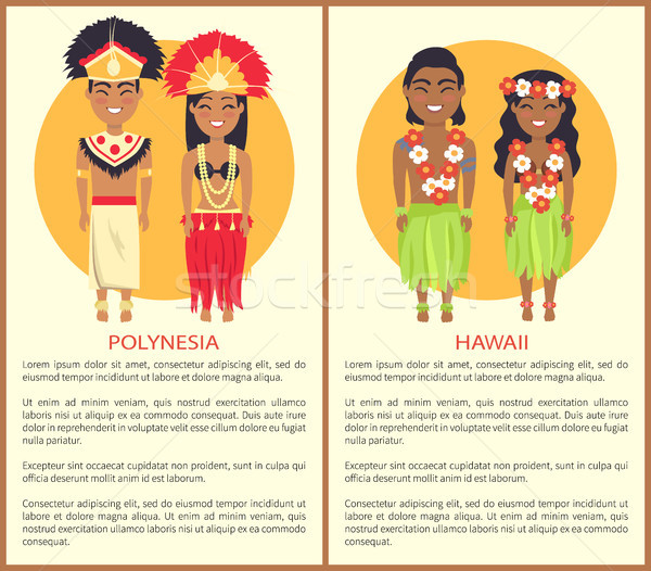 Сток-фото: полинезийский · Гавайи · пару · традиционный · ткань