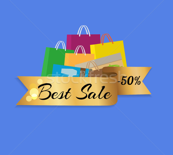 Best Sale 50 Shopping Bags Color Set Isolated Stock photo © robuart