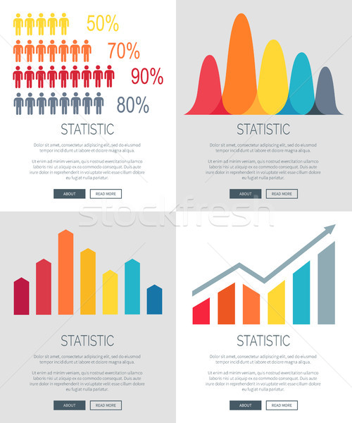 Statistisch presentatie ingesteld web pagina ontwerpen Stockfoto © robuart