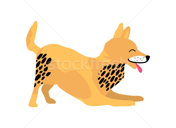 Playful Dog with Tongue on Vector Illustration Stock photo © robuart