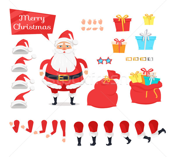 Set of Different Icons for Merry Xmas from Santa Stock photo © robuart