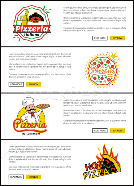 Pizzaria Italiano Receitas Conjunto Teia