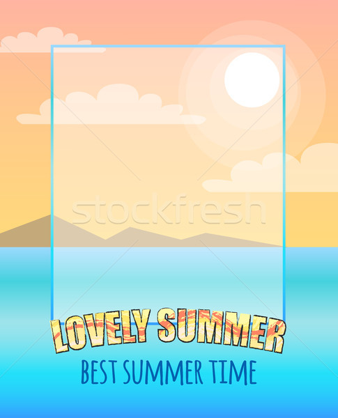 Lovely Summer Poster of Calm Sea with Inscription. Stock photo © robuart