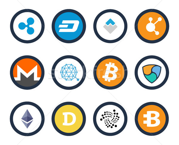 Stock photo: Cryptocurrency Set of Icons Vector Illustration