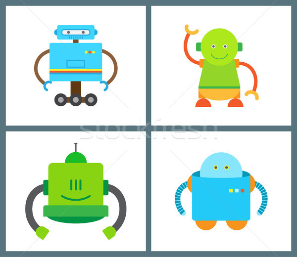 Artificielle créature ensemble créatures robots roues [[stock_photo]] © robuart