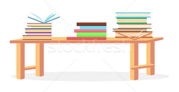 Drie literatuur tabel Open gesloten Stockfoto © robuart