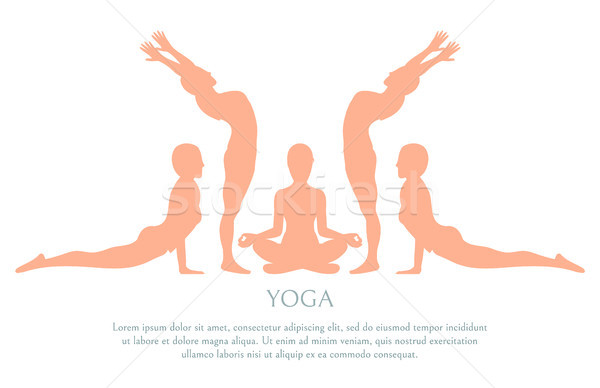 Yoga Silhouette Poster Text Vector Illustration Stock photo © robuart