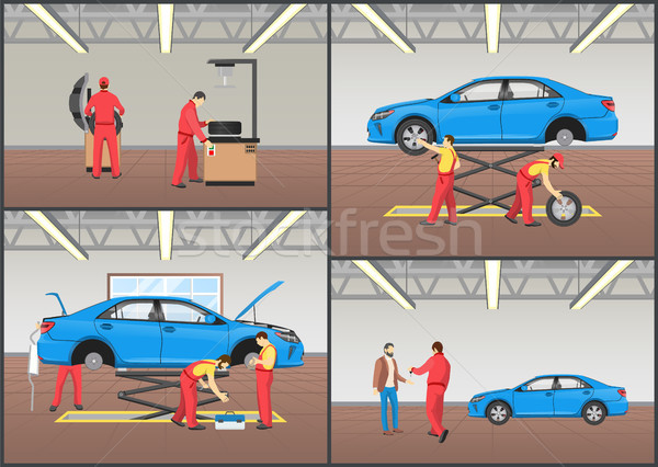 Vehicle Repair Service Color Vector Illustration Stock photo © robuart