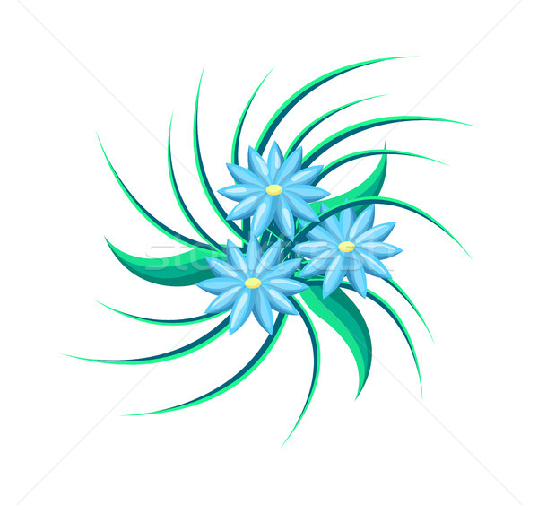 Tropical Flower with Leaves Vector Illustration Stock photo © robuart