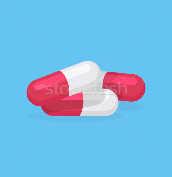 [[stock_photo]]: Pilule · capsule · coloré · pilules · design · icône