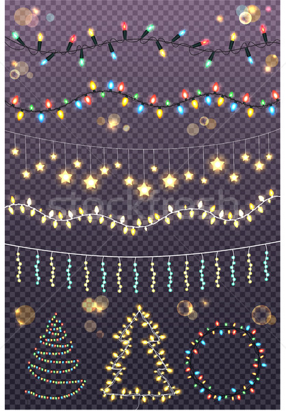 Garland Ropes Set and Figures of Christmas Tree Stock photo © robuart