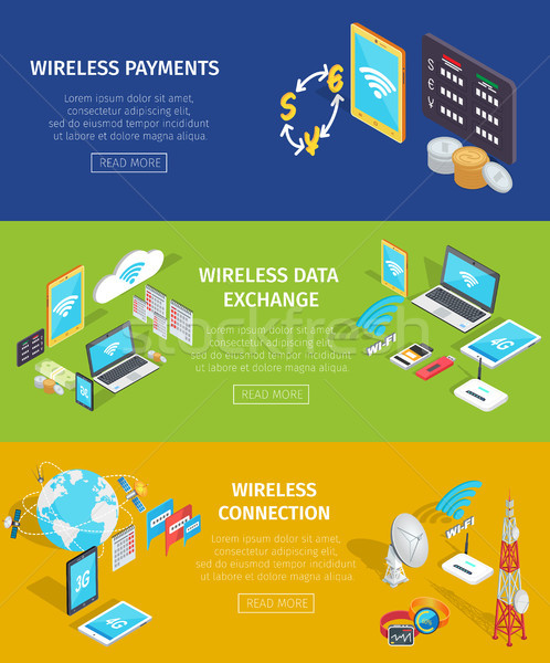 Wireless Payment, Data Exchange and Connection Stock photo © robuart