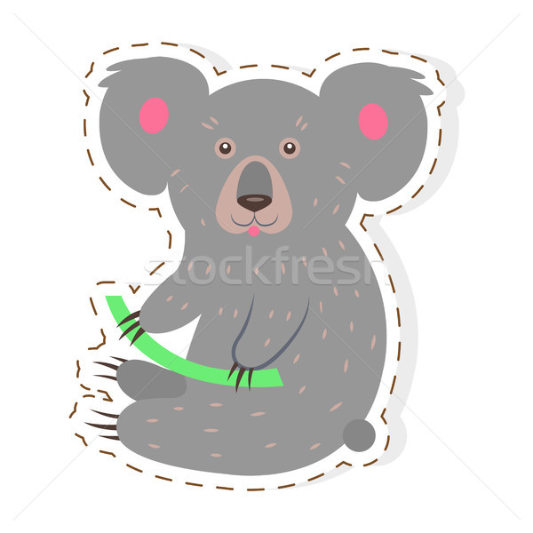 Sevimli koala karikatür vektör etiket ikon Stok fotoğraf © robuart