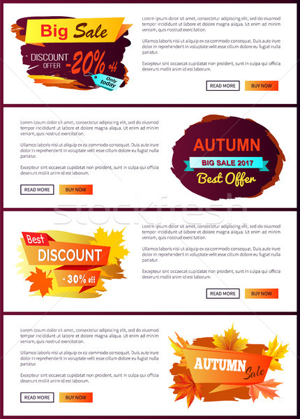 Big Autumn Sale New Offer Discounts Vector Posters Stock photo © robuart