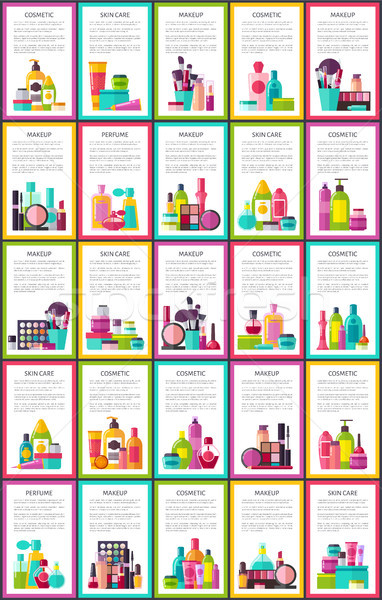 Stok fotoğraf: Kozmetik · cilt · bakımı · ayarlamak · makyaj · posterler · metin