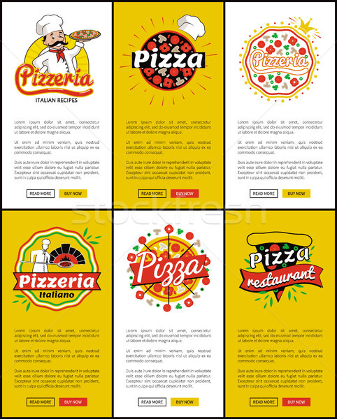 Pizzaria italiano receitas teia pizza restaurante Foto stock © robuart