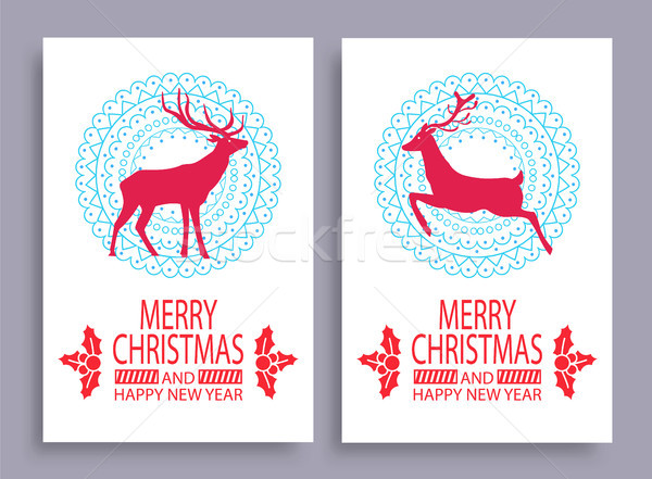 Merry Christmas Happy New Year Vector Illustration Stock photo © robuart