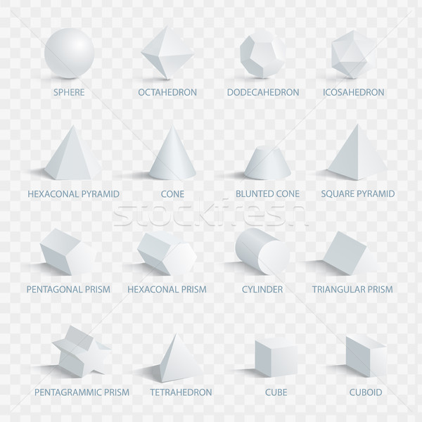 Geometric 3D Shapes with Names Vector Illustration Stock photo © robuart