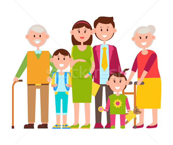 Family Standing Together Vector Illustration Stock photo © robuart