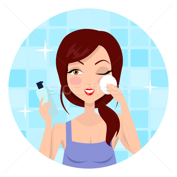 Girl Cleaning and Care Her Face Stock photo © robuart