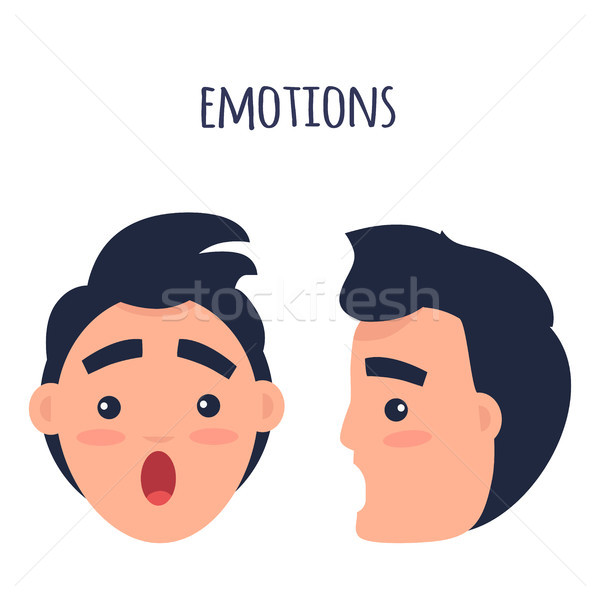 Meglepődött férfi érzelmek vektor férfiak barna hajú Stock fotó © robuart