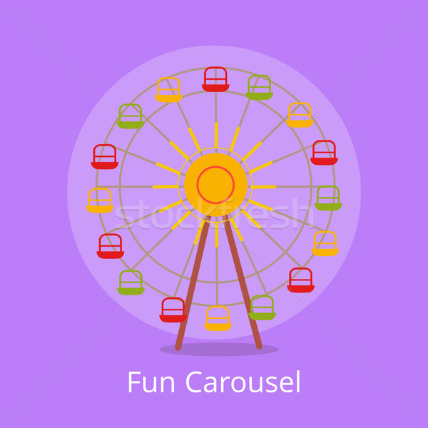 Fun Carousel Closeup Isolated on Light Purple Stock photo © robuart