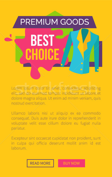 Premium Goods Best Choice Promo Poster Push Button Stock photo © robuart