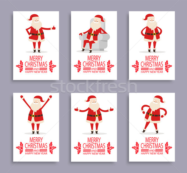 Stock photo: Happy New Year and Merry Christmas Santa Congrats