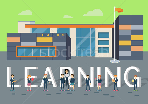 Learning in Upper School Flat Style Vector Concept Stock photo © robuart