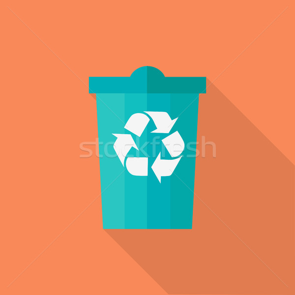  Trash Bin Vector Illustration in Flat Design.   Stock photo © robuart