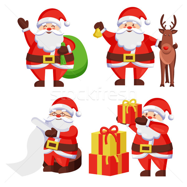 Santa Claus with Presents Icon Vector Illustration Stock photo © robuart