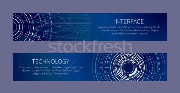 Interfase and Technology Card Vector Illustration Stock photo © robuart
