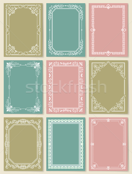 Decorative Frames Set of Curved Graphic Ornament Stock photo © robuart