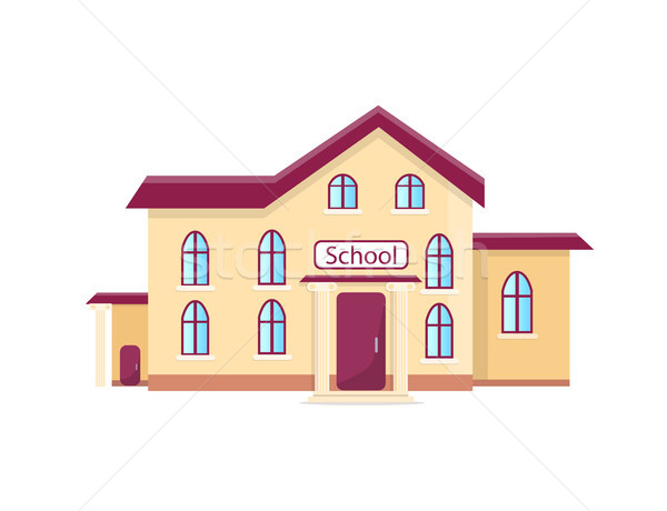 Iskola izolált rajz illusztráció felirat fehér Stock fotó © robuart