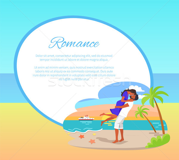 Romantizm web poster çift vektör Stok fotoğraf © robuart