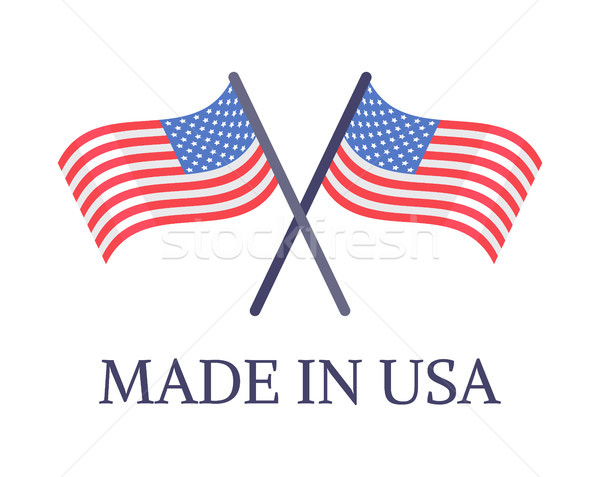 США два флагами эмблема текста оригинальный Сток-фото © robuart