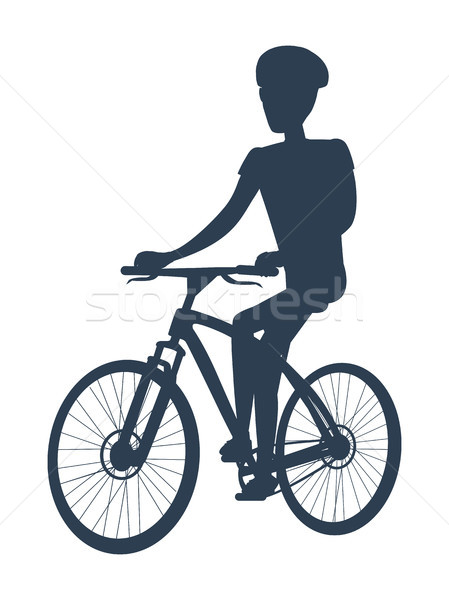 Buio silhouette ciclista cute bike Foto d'archivio © robuart