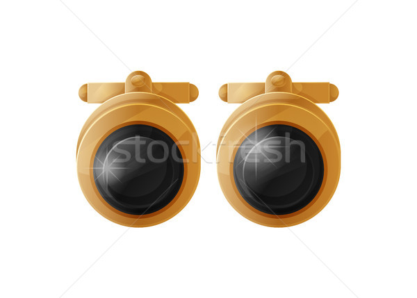 Earrings with Black Gemstones Isolated on White Stock photo © robuart