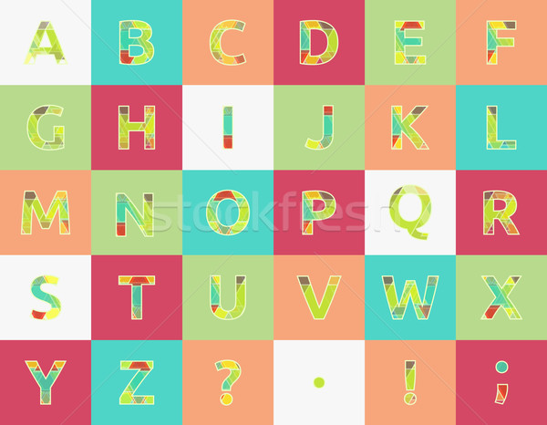 Creative spectral alphabet of geometric paper color Stock photo © robuart