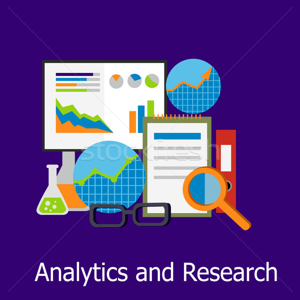 Analitika kutatás terv stílus elemzés ikon Stock fotó © robuart
